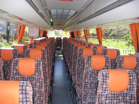 Interior de un autobús de la flota